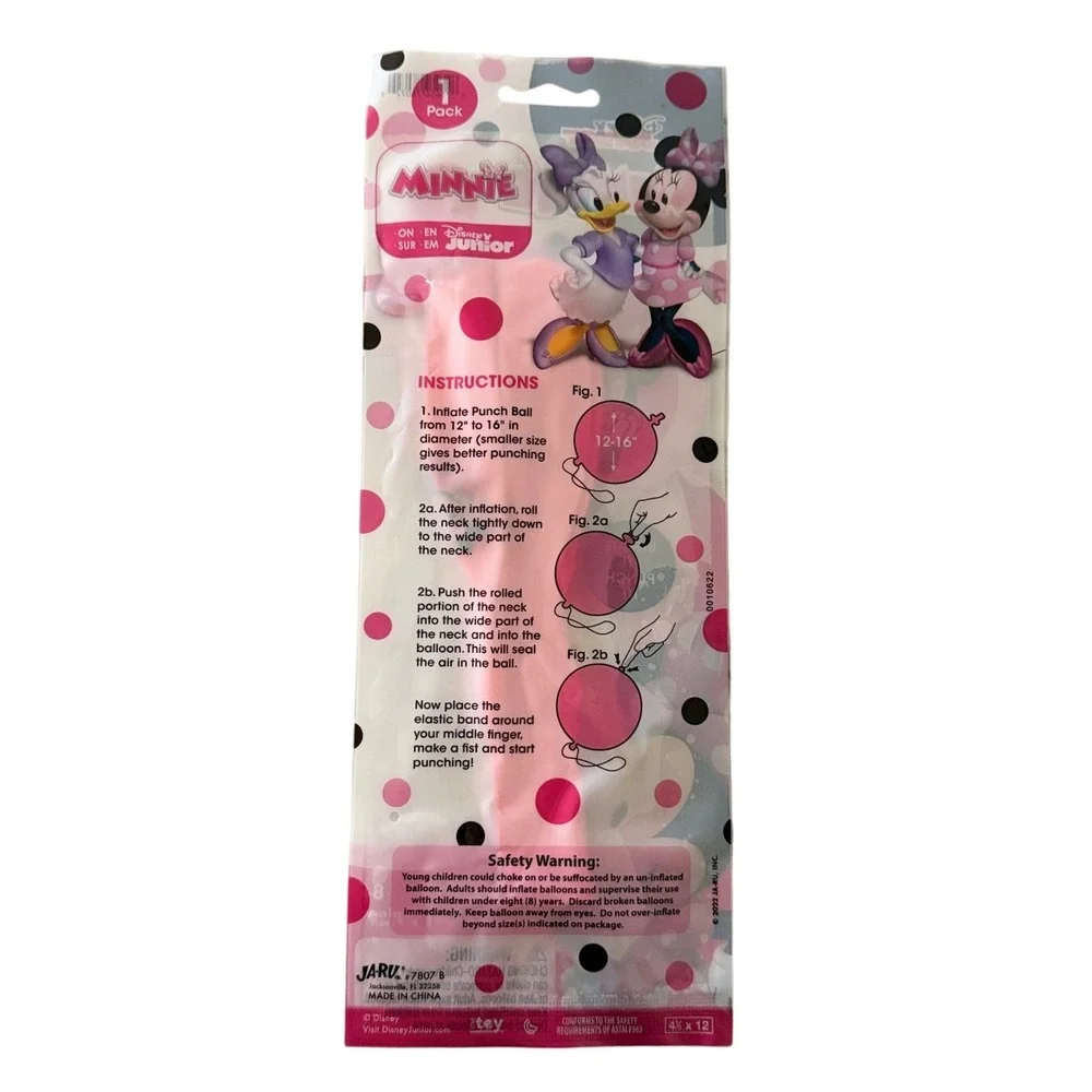 LOT of 5 Disney Junior Minnie Mouse Punch Balloon Pink Party Favors